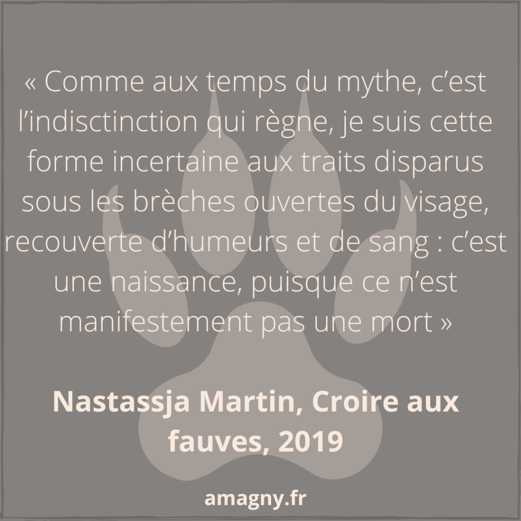 Citation Croire aux fauves sur fond de patte d'ours