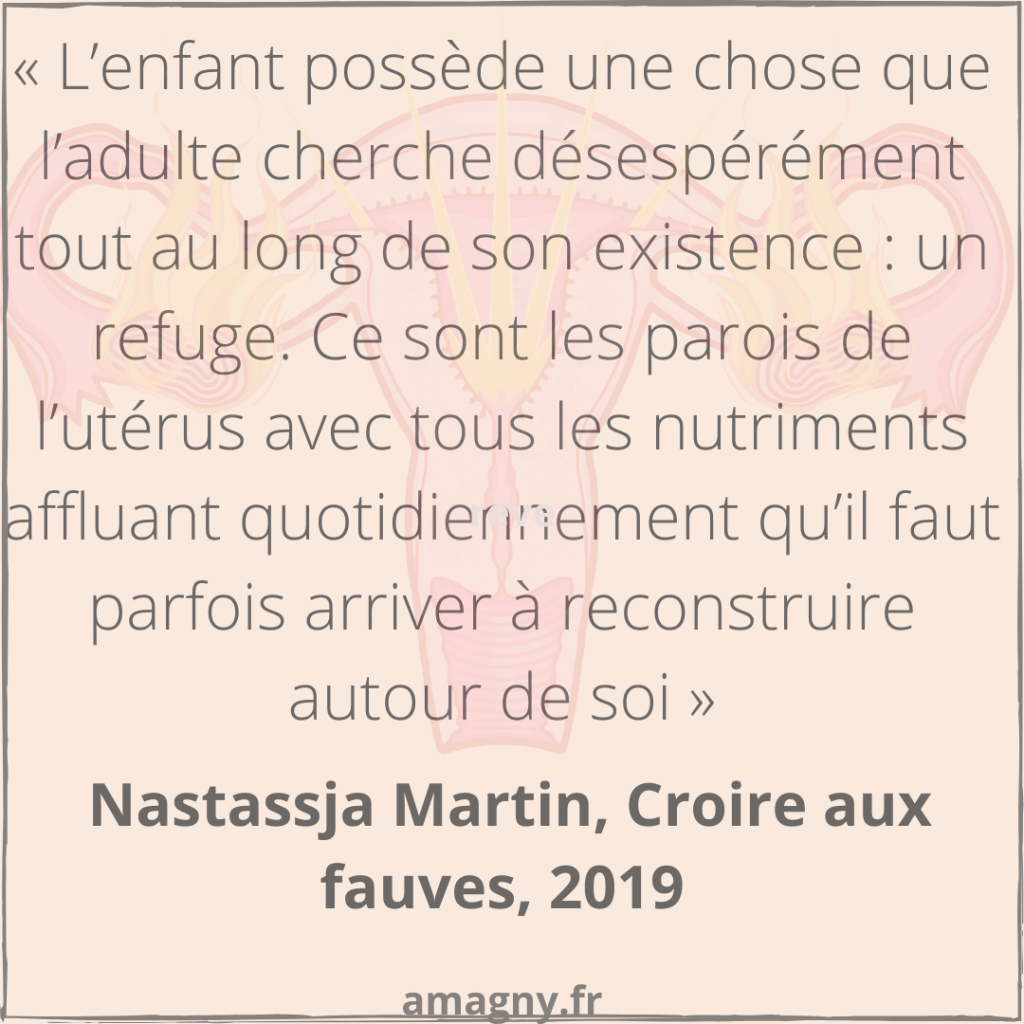 Citation Croire aux fauves sur fond d'utérus.