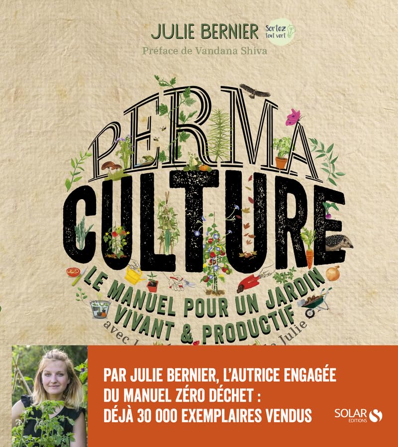 Couverture du livre Permaculture de Julie Bernier, manuel pour un jardin vivant et productif