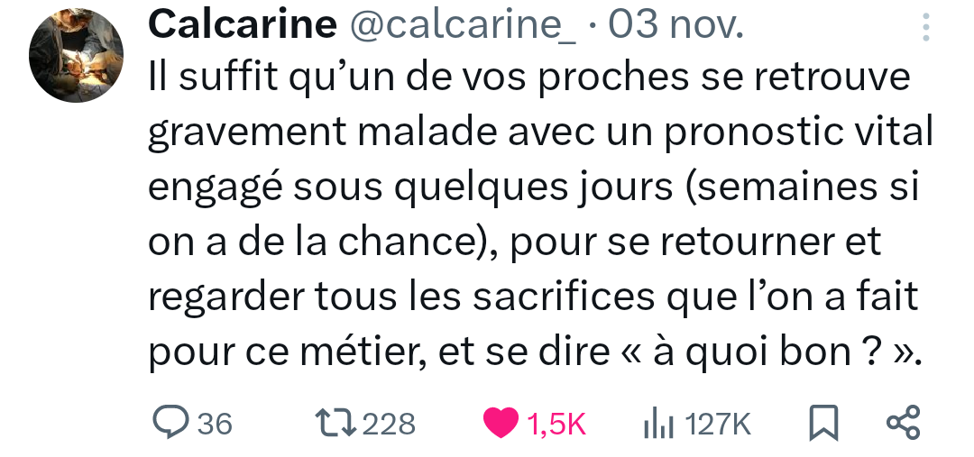 Post twitter sur la maladie