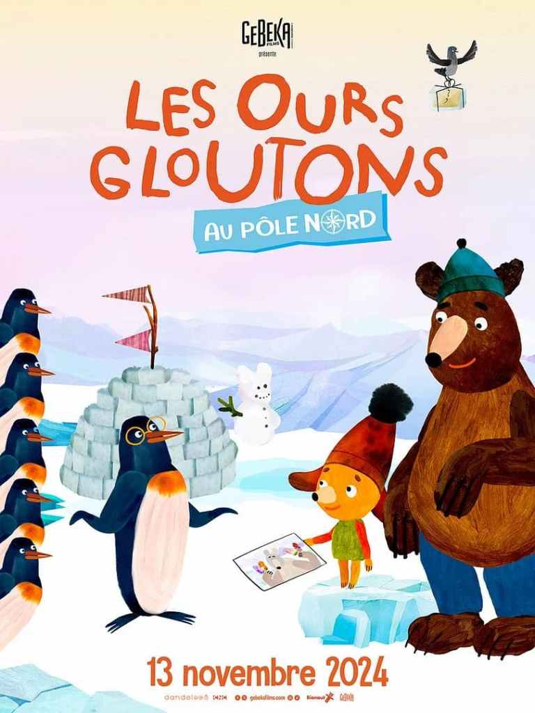 Affiche du film d’animation Les Ours Gloutons au Pôle Nord.