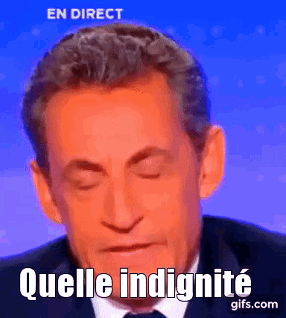 GIF de Nicolas Sarkozy prononçant lâexpression « Quel indignitĂ© ».
