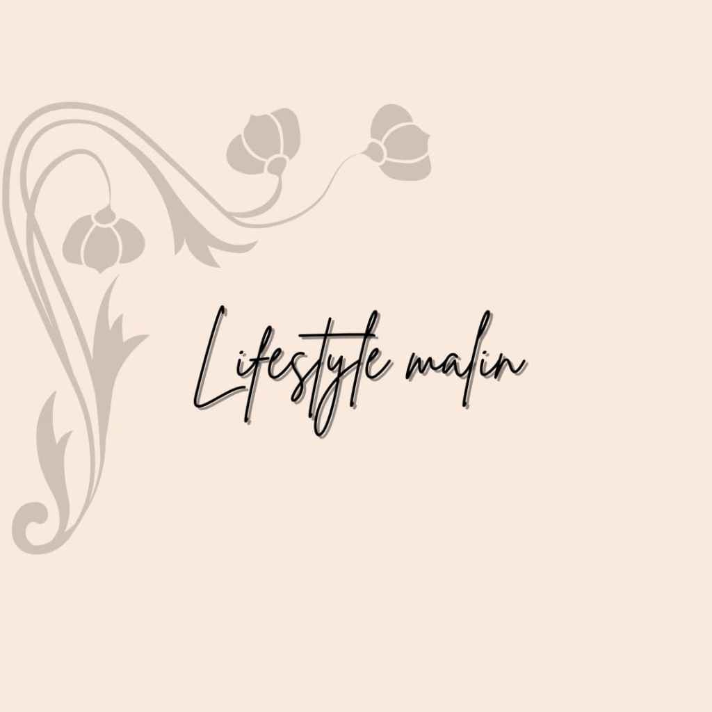 Illustration florale minimaliste avec le texte « Lifestyle malin » sur fond beige.